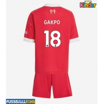 Liverpool Cody Gakpo #18 Heimtrikotsatz Kinder 2025-26 Kurzarm (+ Kurze Hosen)